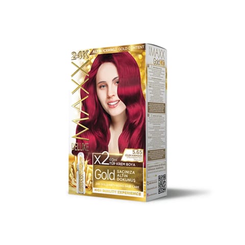 رنگ مو Maxx Deluxe Golden Beauty 5.65 قرمز توتفرنگی