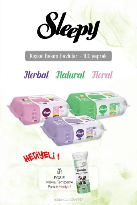 Sleepy 100'lu Kişisel Bakım Havlu Seti x3 و هدیه Rosie
