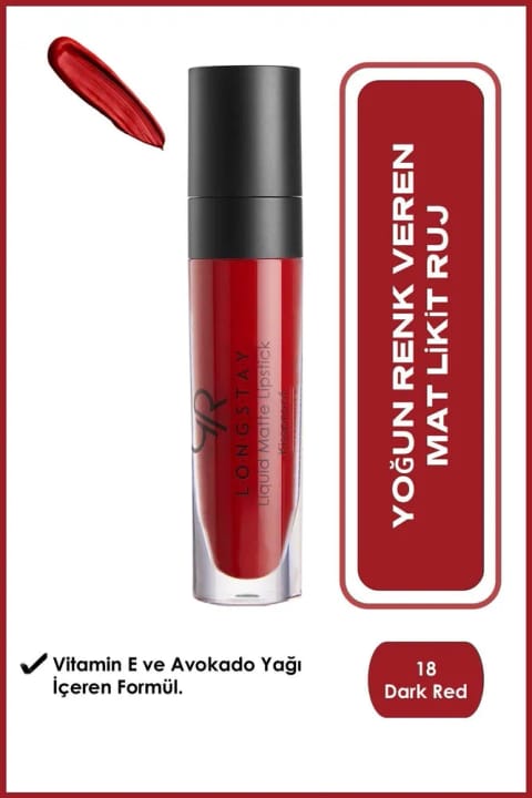 Golden Rose Longstay Liquid Matte Lipstick - 18 - رژ لب مایع مات ماندگار طولانی