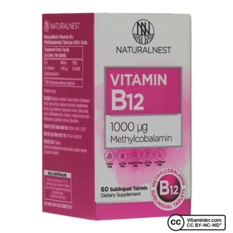 NaturalNest Vitamin B12 1000 Mcg 60 قرص زیرزبانی