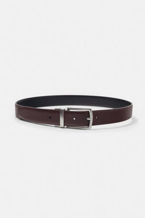 کمربند چرم مصنوعی دو رو pullandbear