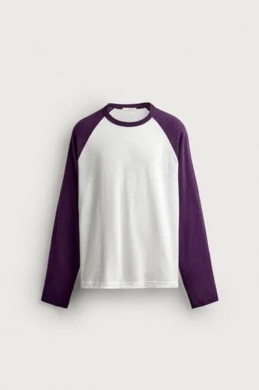 Zara تیشرت رنگ‌بلوک با فیت معمولی