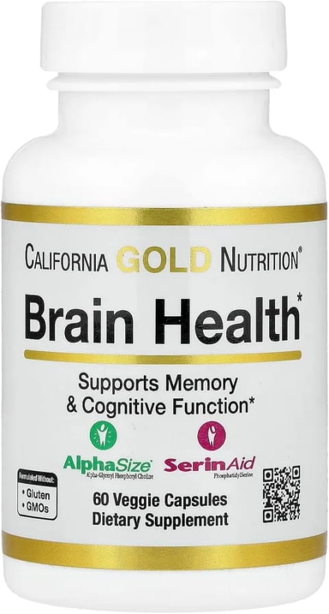 California Gold Nutrition مکمل سلامت مغز Alpha Glycerophosphorylcholine Calcium Phosphorus and Phosphatidylserine ۶۰ کپسول گیاهی