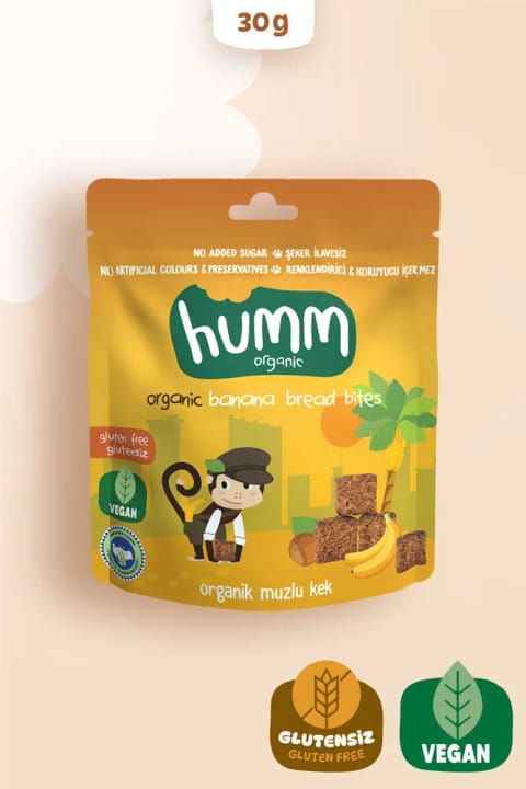 Humm Organic کیک موزی وگان بدون گلوتن ارگانیک - 30 گرم