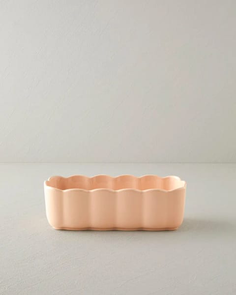 ظرف فر باتون Cottage جنس Stoneware اندازه ۲۹×۱۳٫۵ سانتی‌متر رنگ صورتی روشن