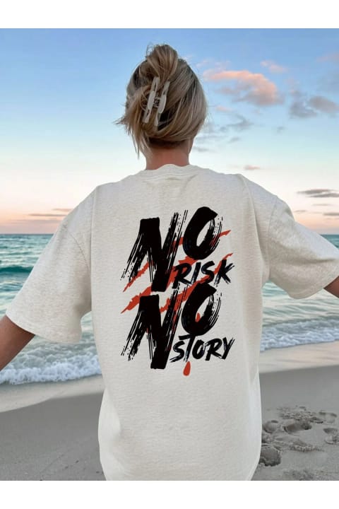 تیشرت طرحدار یونیسکس uyguntarz No Rısk No Story