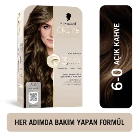 Schwarzkopf Creme Supreme رنگ مو قهوه‌ای روشن 6-0