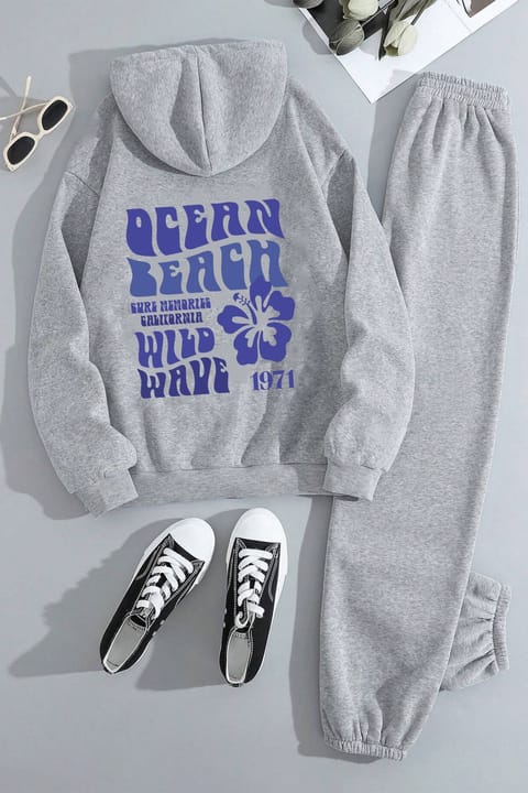 ست سویشرت و شلوار uyguntarz مدل Ocean Beach چاپی