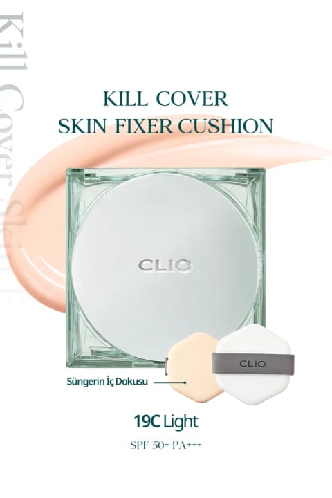 CLIO کوشن فونداسیون مات و ماندگار Kill Cover Skin Fixer Cushion + Refill