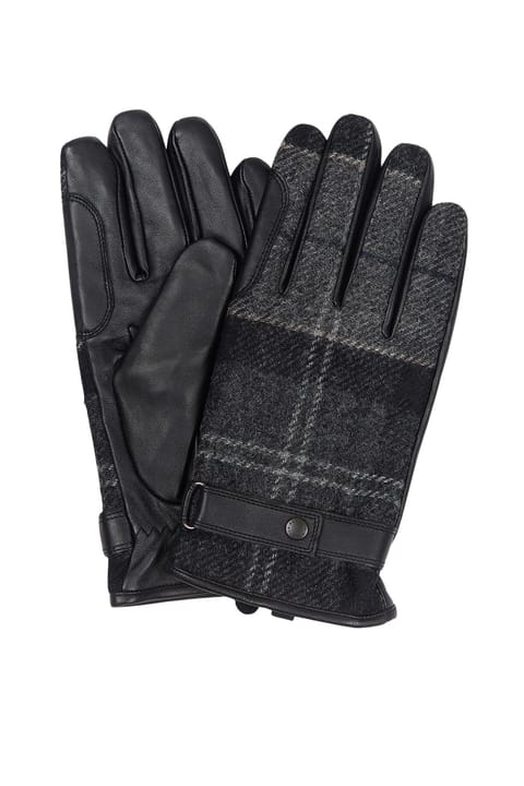 دستکش Barbour مدل Newbrough Tartan طرح Black-Grey