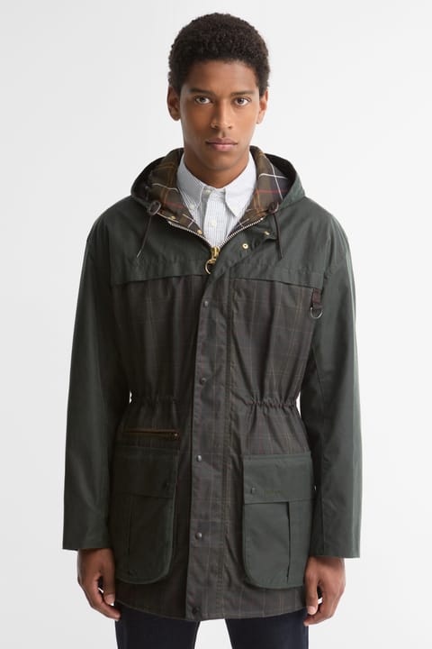 کاپشن واکس‌خورده Durham طرح Tartan از مجموعه Barbour Icons رنگ TN12 Classic Tartan