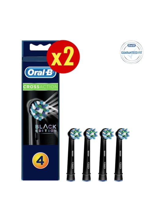 برس یدکی مسواک Oral-B Cross Action مشکی ۸ عدد