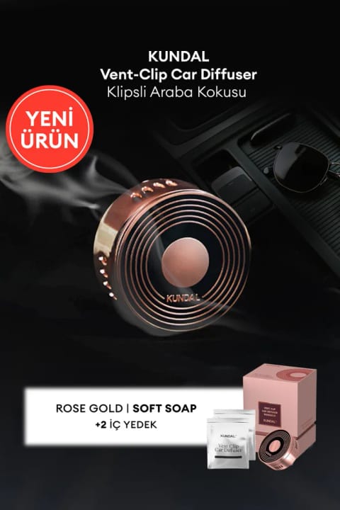 معطر خودرو کلیپسی Kundal رزگلد (صابون ملایم)