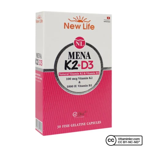 نیو لایف منا ویتامین K2 + D3 30 کپسول