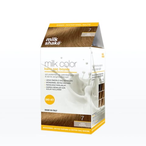 ست رنگ مو دائم milk_shake Milk Color Eco سایه 7 قهوهای متوسط