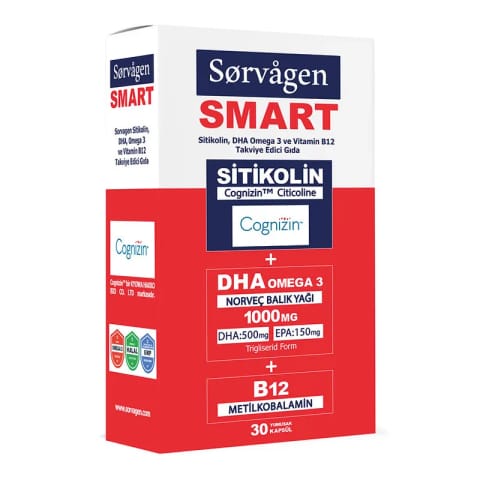 سورواژن اسمارت سیتیکولین DHA امگا 3 و B12 30 کپسول