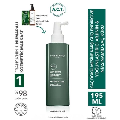 کور تقویتکننده و غلیظکننده مو ضد ریزش Arginine و Niacinamide - وگان