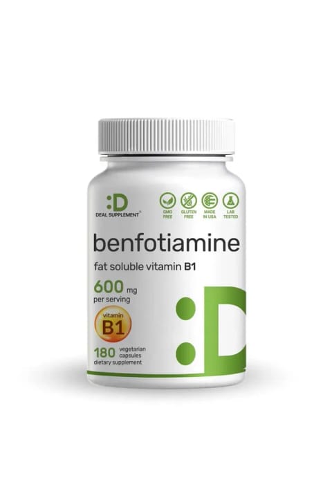 مکمل DEAL SUPPLEMENT بنفوتiamine B1 تیامین 600 میلی‌گرم - 180 کپسول گیاهی