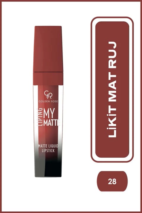 رژ لب مایع مات Golden Rose Liping My Matte شماره 28 - رژ لب فوق مات مقاوم به آب