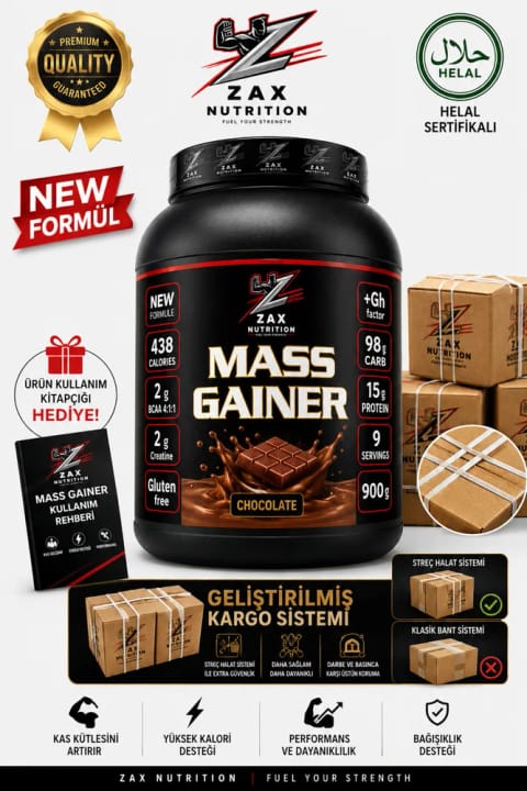zax nutrition ماس گینر 900 گرم مکمل حرفه‌ای