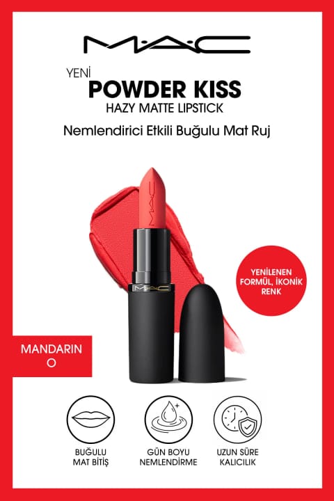 رژ لب مات مخملی Powder Kiss Hazy Matte M.A.C - آبرسان
