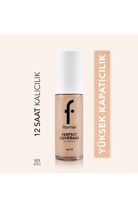 فونداسیون Flormar با پوشش کامل، پیگمنت بالا و SPF15 شماره 101