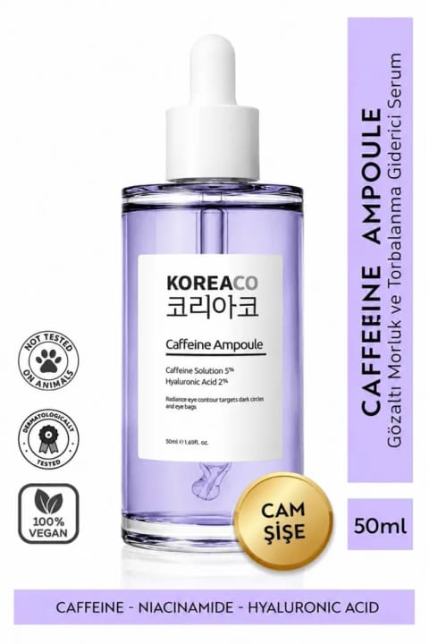 KOREACO سرم آمپول کافئین ضد تیرگی، حلقه تیره و پف زیر چشم