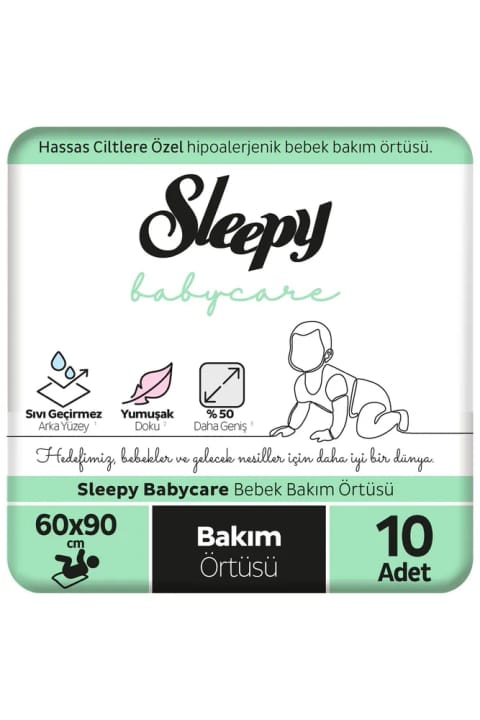 Sleepy Babycare زیرانداز مراقبت از نوزاد 60x90 سانتی‌متر 10 عددی
