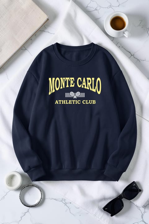 سویشرت یقه گرد چاپ Monte Carlo یونیسکس uyguntarz
