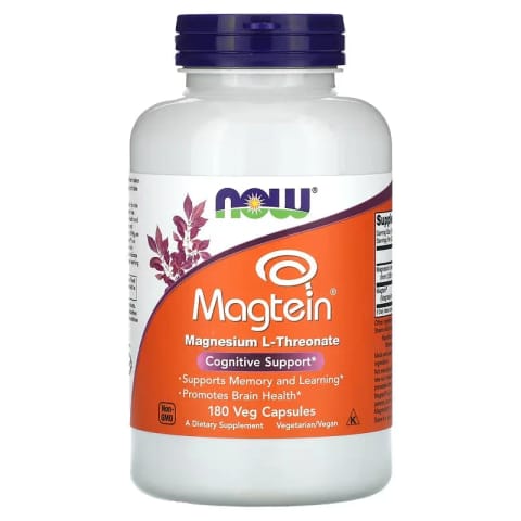NOW Foods Magtein® Magnesium L-Threonate ۲,۰۰۰ mg، ۱۸۰ کپسول گیاهی