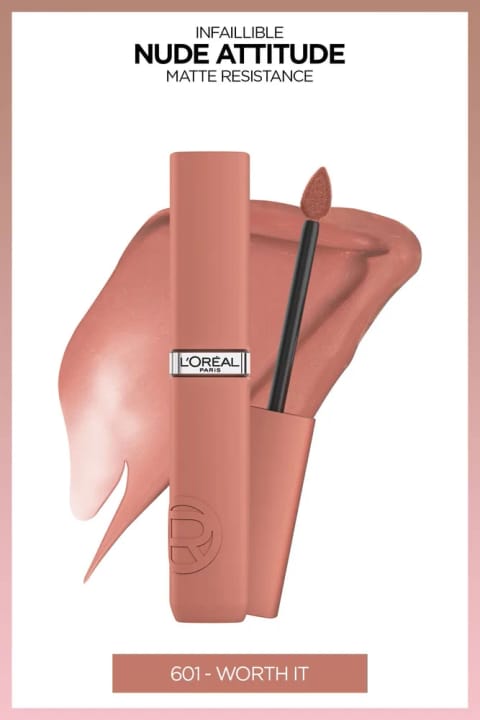 L'Oreal Paris Infaillible Matte Resistance رژ لب مایع مات - 601 Worth It