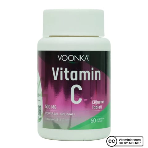 Voonka ویتامین C 500 میلی‌گرم 60 عدد قرص جویدنی