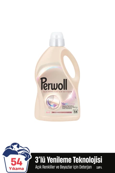 Perwoll مایع لباسشویی مراقبت حساس برای لباسهای روشن و سفید 2970 میلیلیتر