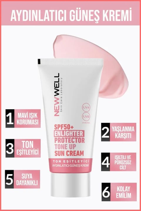 نیو ول کرم ضدآفتاب صورت SPF+50 توناکوالایزر روشنکننده