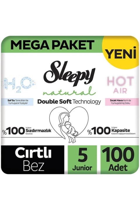 Sleepy D.S Natural Mega پوشک شورتی سایز 5 بسته 100 عددی