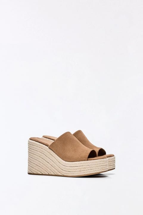 دمپایی پاشنه بلند با زیره کنفی Bershka