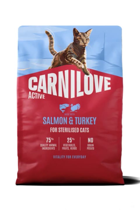 Carnilove ACTIVE بدون غلات مخصوص گربههای عقیمشده بالغ با سالمون و بوقلمون