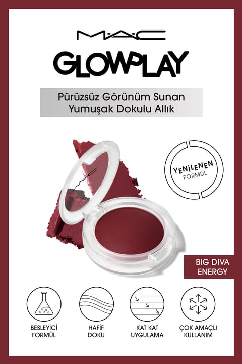 رژگونه قابل لایه‌بندی M.A.C Glow Play با بافت نرم - Big Diva Energy