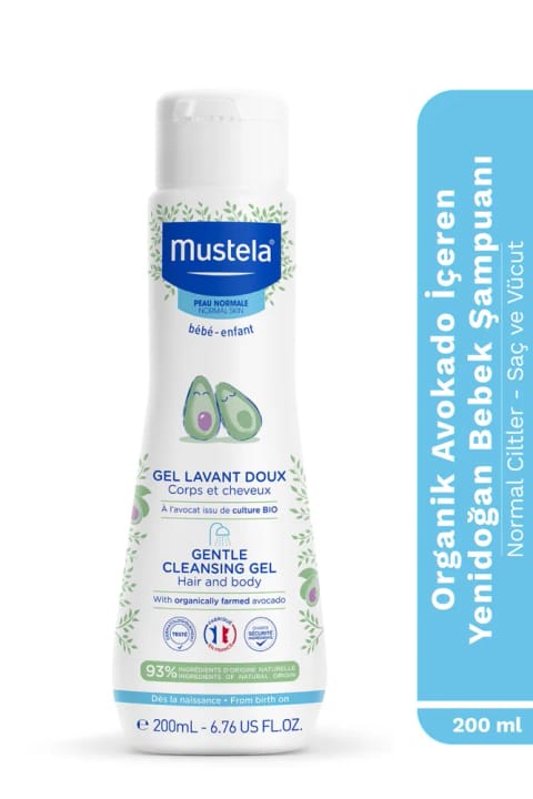 Mustela شامپو ژل پاک‌کننده ملایم مو و بدن ۲۰۰ میلی‌لیتر
