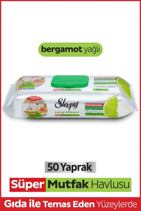 Sleepy Easy Clean حوله و دستمال تمیزکننده سطوح سوپر با عطر برگاموت