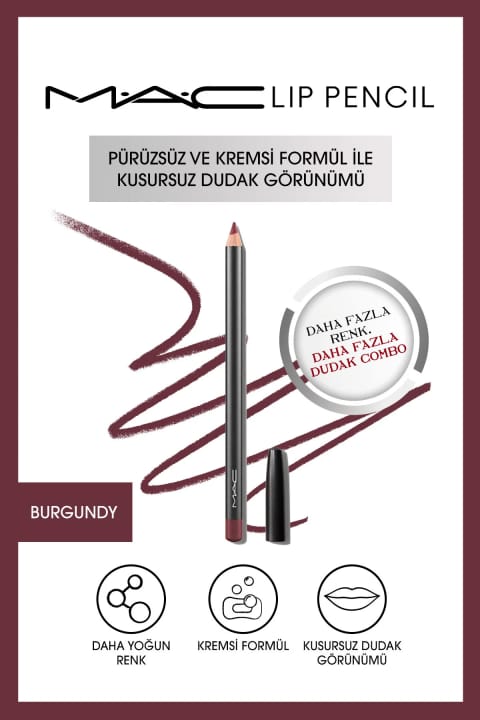 مداد لب کرمی ماندگار M.A.C - Lip Pencil Burgundy ۱.۴۵ گرم