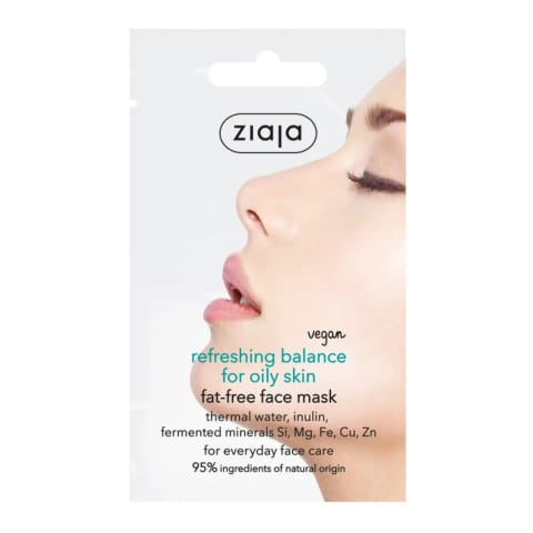 Ziaja ماسک صورت ماتکننده و تازهکننده بدون چربی ۷ میلیلیتر (مخصوص پوست چرب)