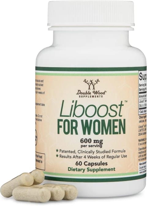 DOUBLE WOOD Liboost تقویت‌کننده لیبیدو برای بانوان عصاره برگ Damiana 600 mg 60 کپسول مخصوص بانوان