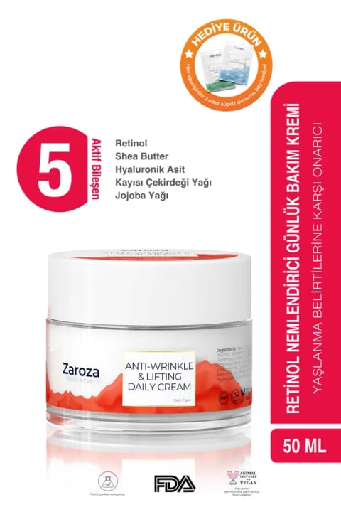ZAROZA Retinol روزانه کرم ضدچروک و لیفتینگ صورت
