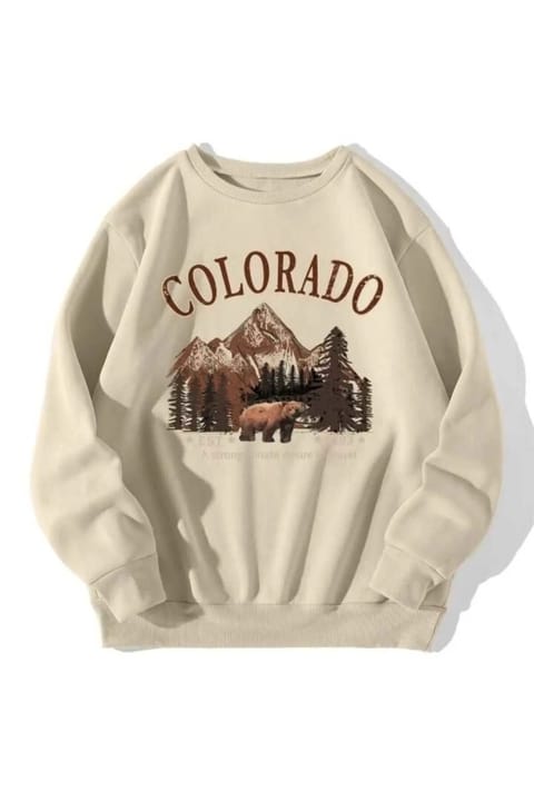 سویشرت اورسایز نخی چاپ Colorado uyguntarz