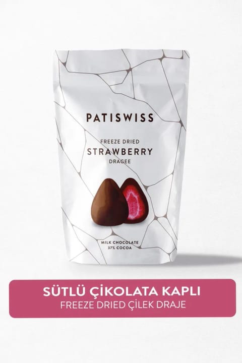 دراژه توت‌فرنگی با شکلات شیری Patiswiss، 80 گرم