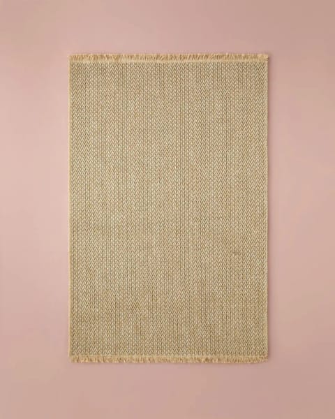 فرش راهروی تزئینی جوت Lacey 80x150 سانتی‌متر طبیعی-مشکی