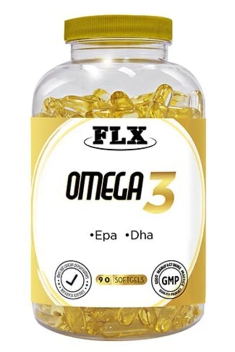 FLX روغن ماهی امگا 3 با DHA و EPA، 90 کپسول نرم