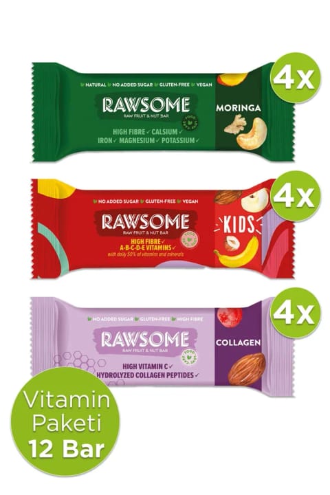 بسته بار ویتامینه Rawsome بدون گلوتن و وگان ۱۲ عددی