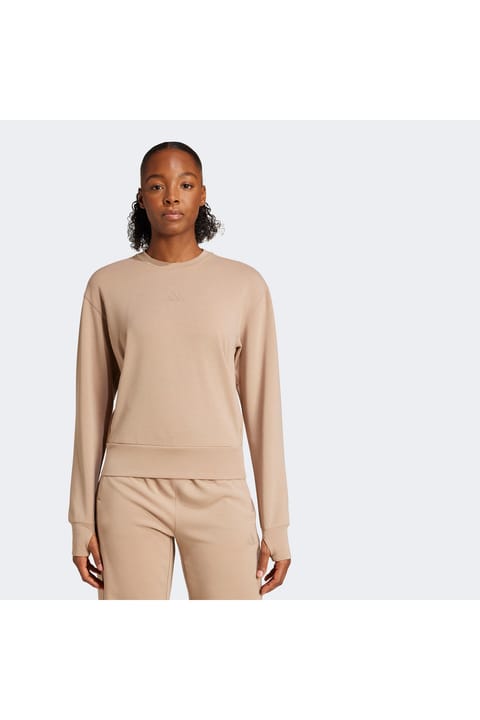 سویشرت زنانه adidas مدل D4T KNIT CREW JX7304 رنگ قهوهای